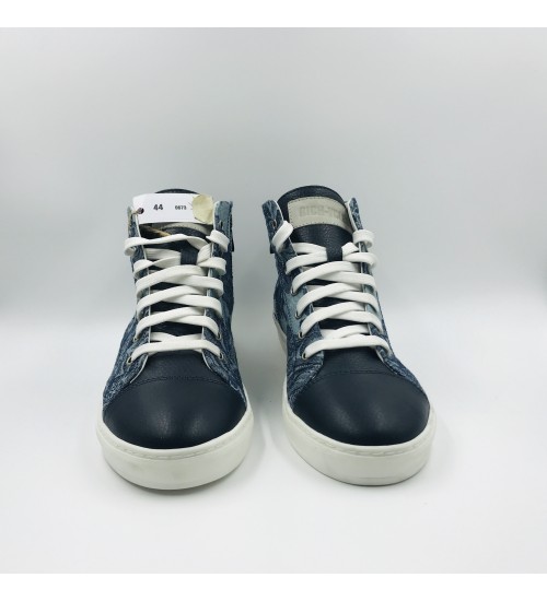 Handmade shoes Damascati and blue leather